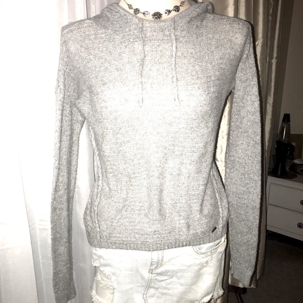 Abercrombie and Fitch light gray hooded sweater S